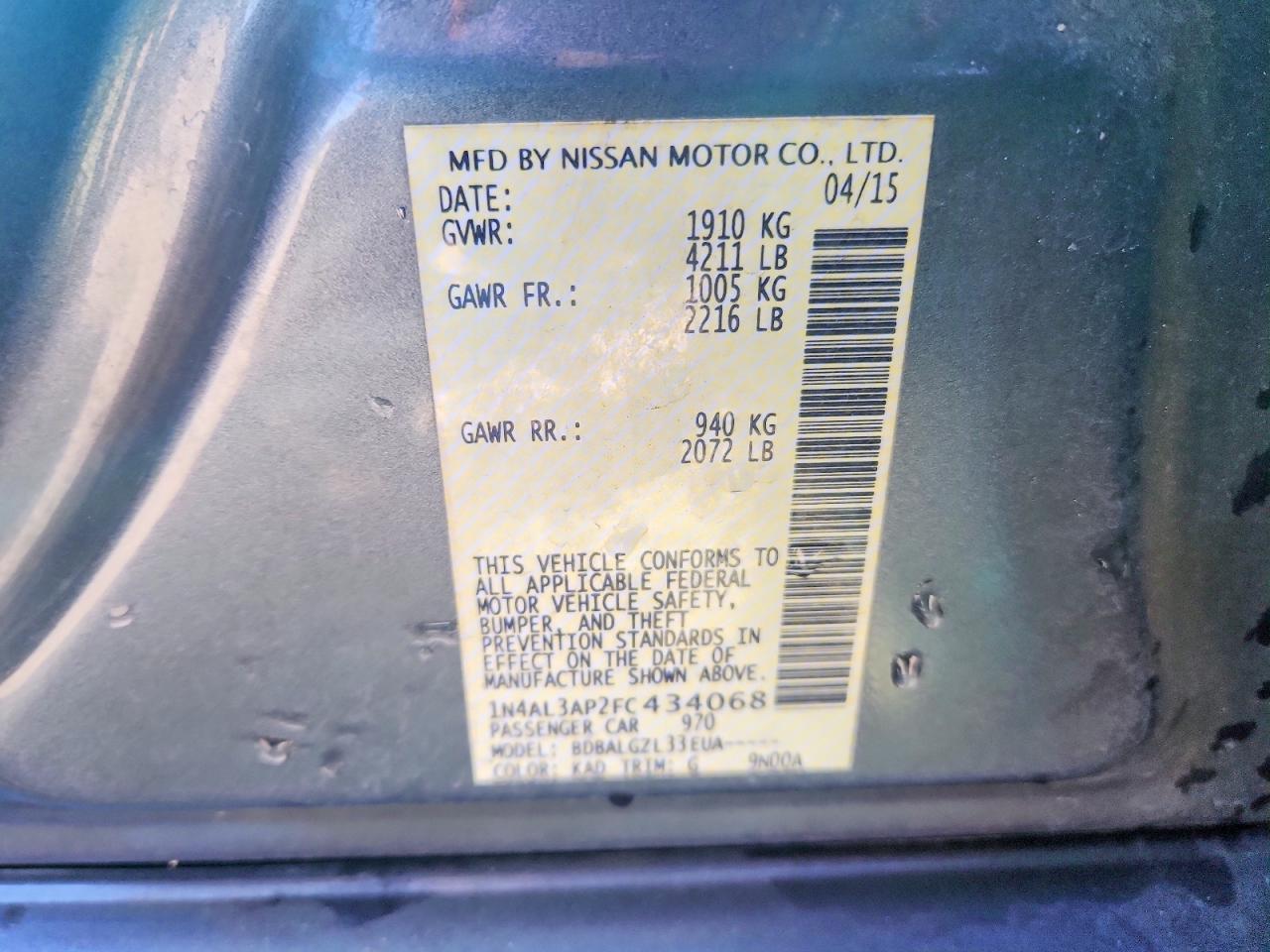 2015 NISSAN ALTIMA