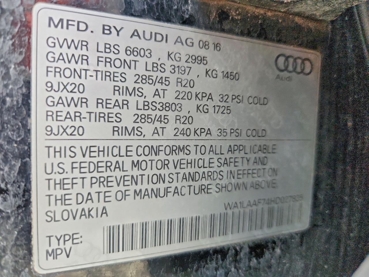 2017 AUDI Q7