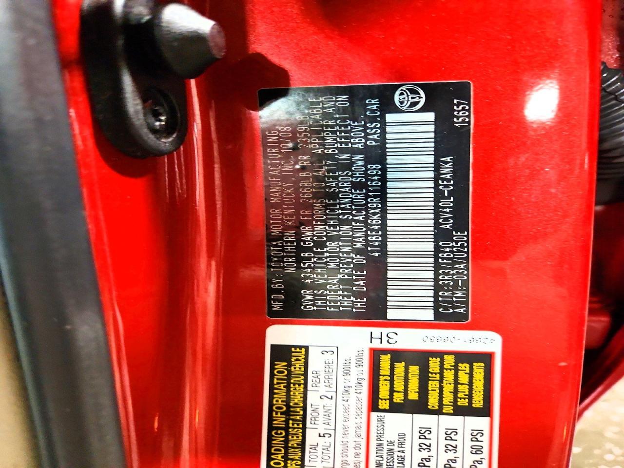 2009 TOYOTA CAMRY