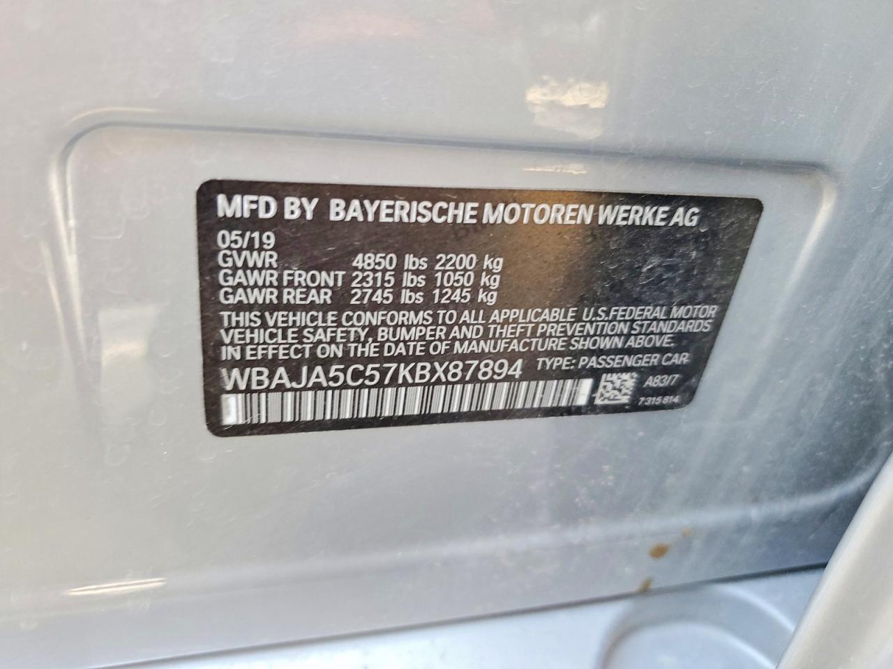 2019 BMW 5 series