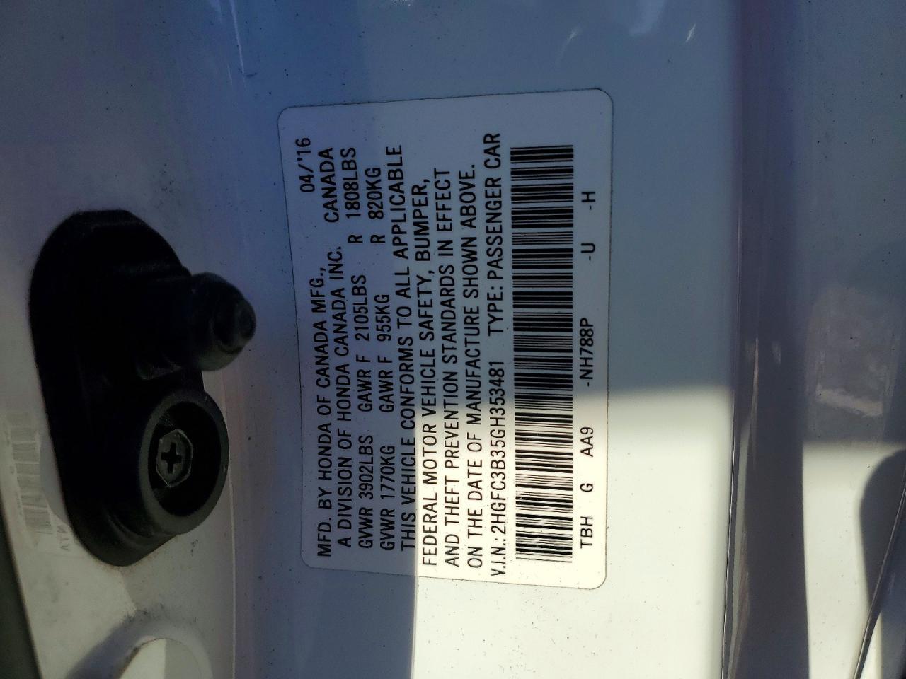 2016 HONDA CIVIC