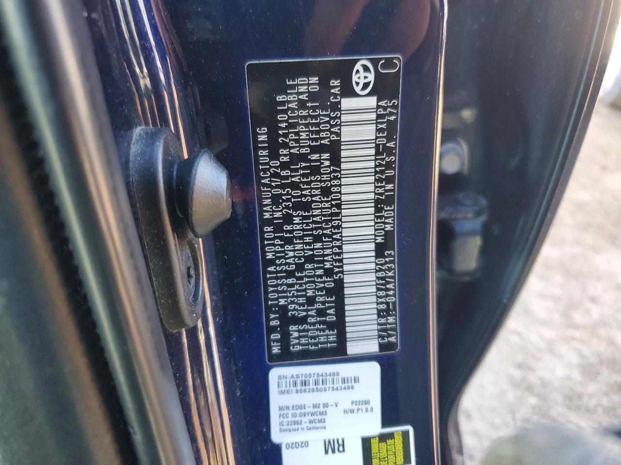 2020 TOYOTA COROLLA
