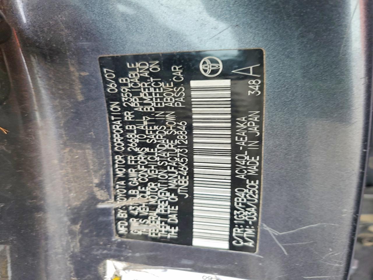 2007 TOYOTA CAMRY