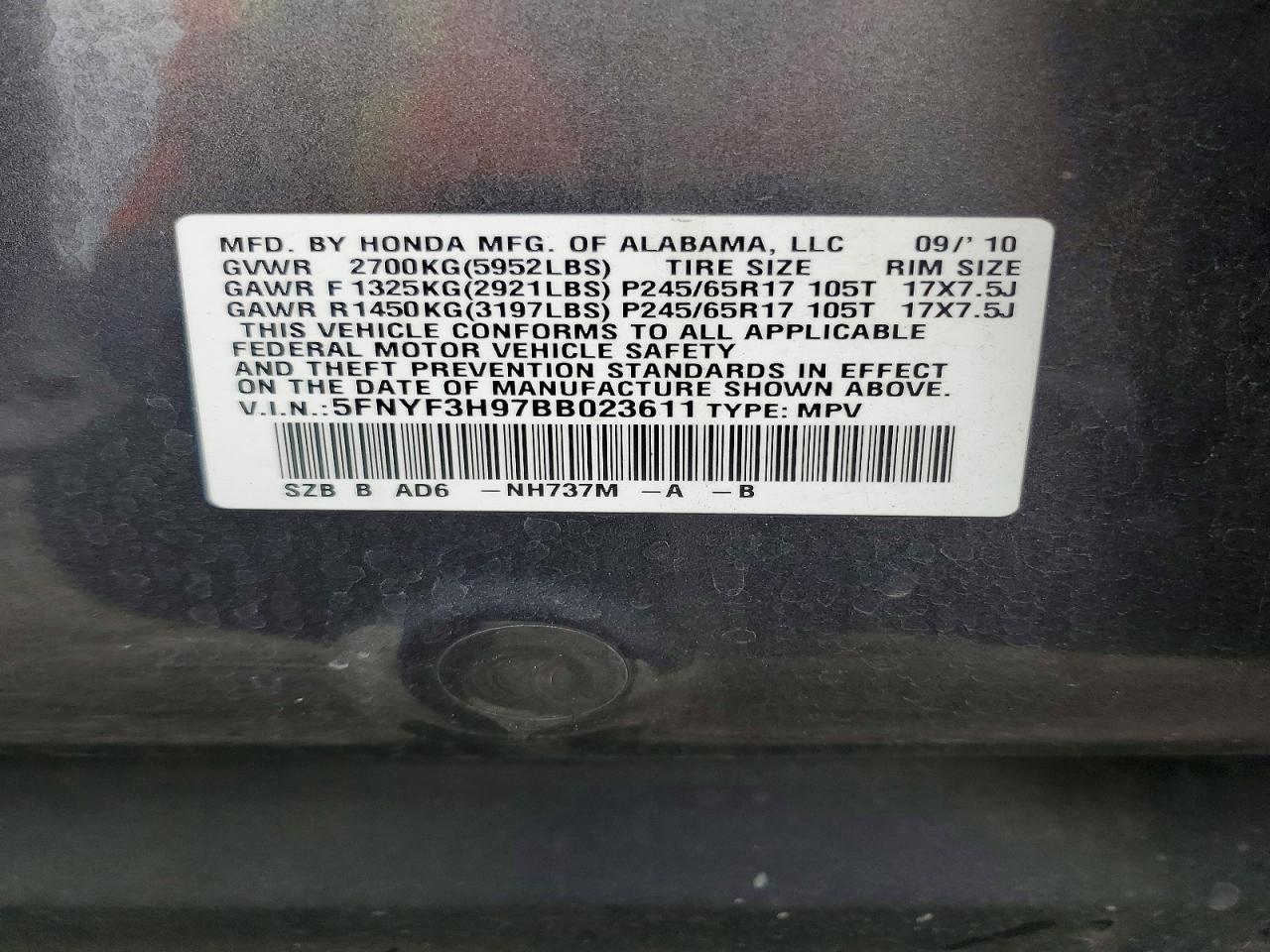 2011 HONDA PILOT
