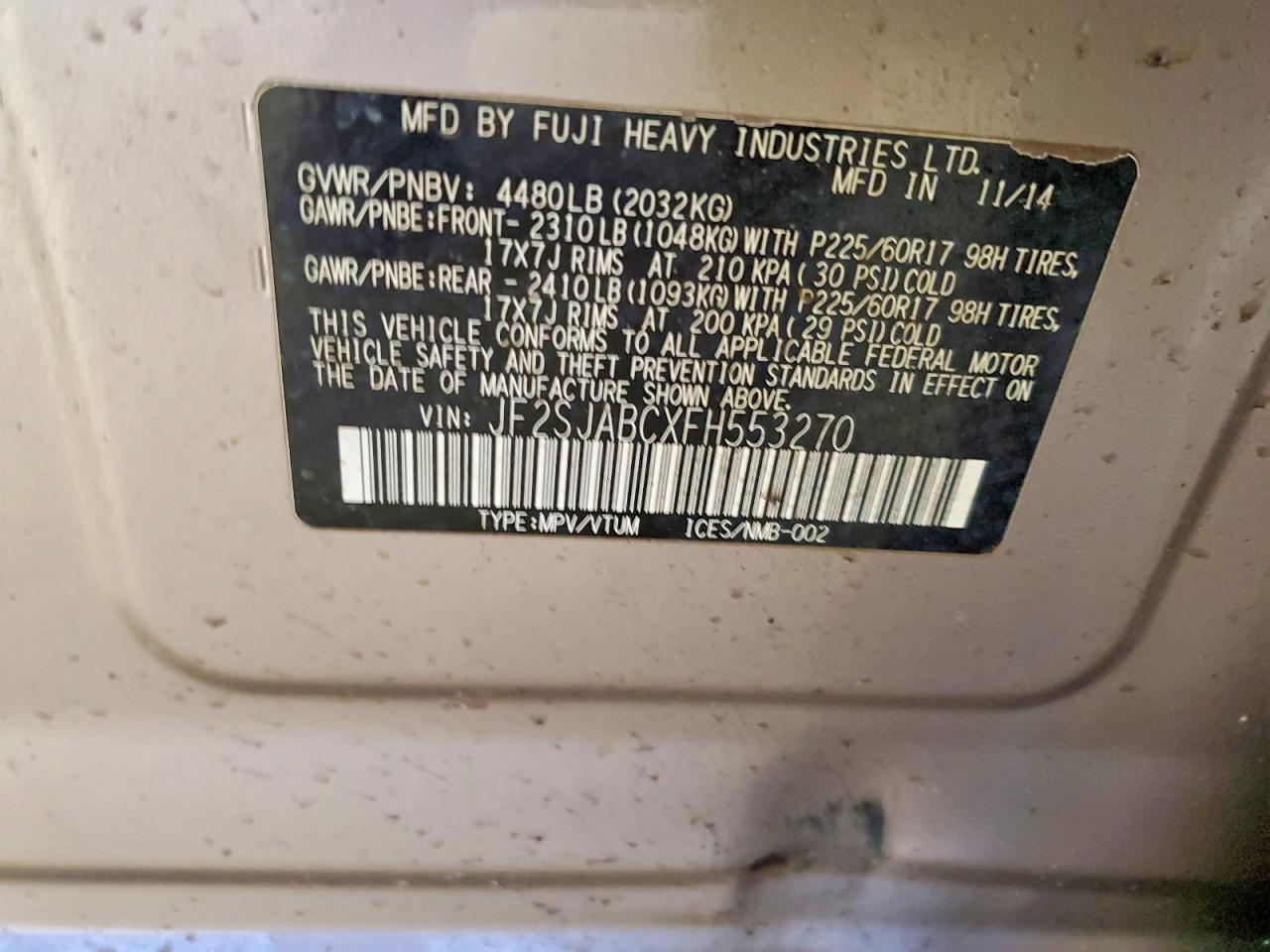 2015 SUBARU FORESTER