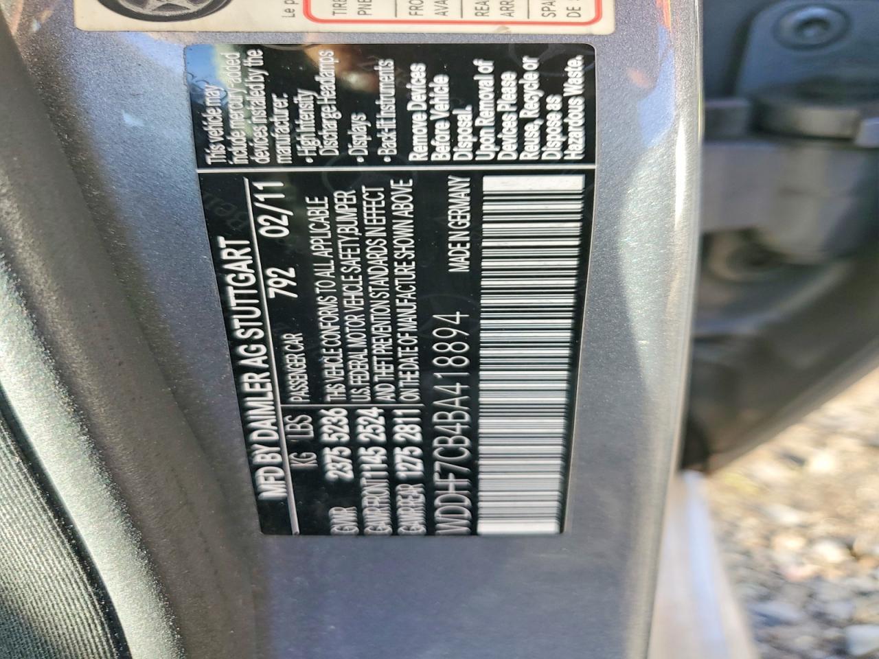2011 MERCEDES-BENZ E-Class