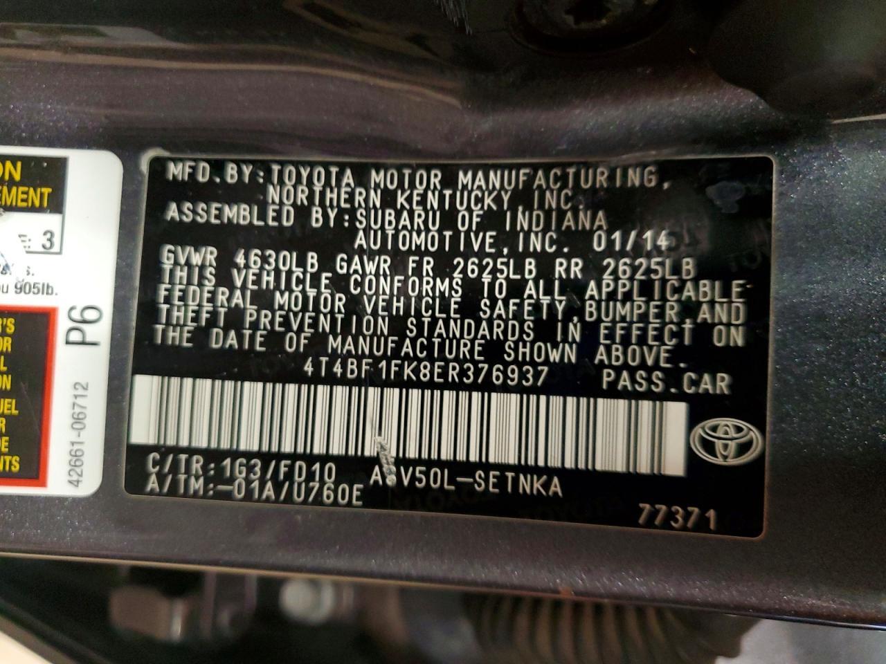 2014 TOYOTA CAMRY