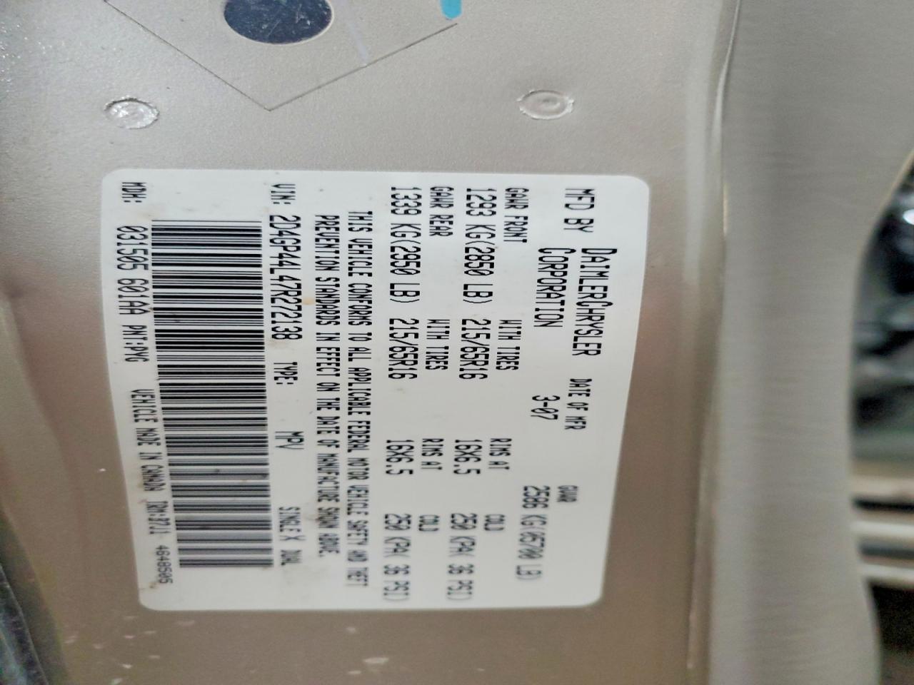 2007 DODGE GRAND CARAVAN