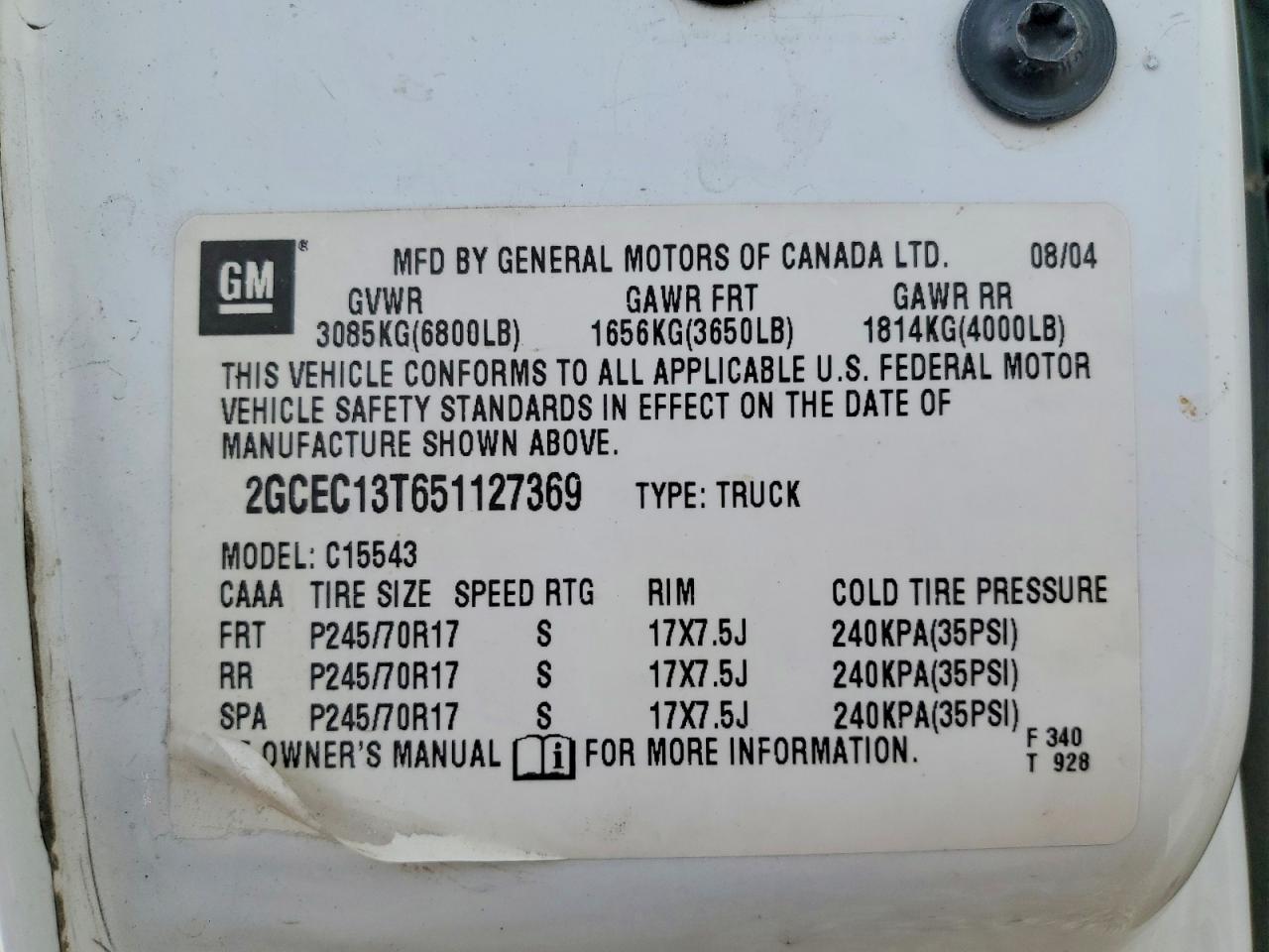 2005 CHEVROLET SILVERADO 1500