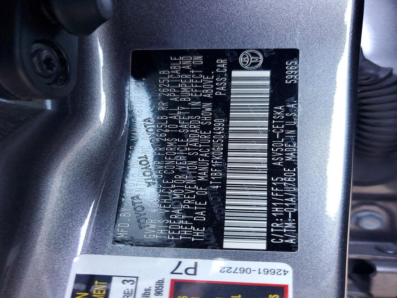 2016 TOYOTA CAMRY
