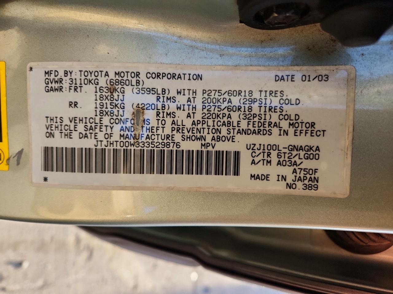 2003 LEXUS Lx 470