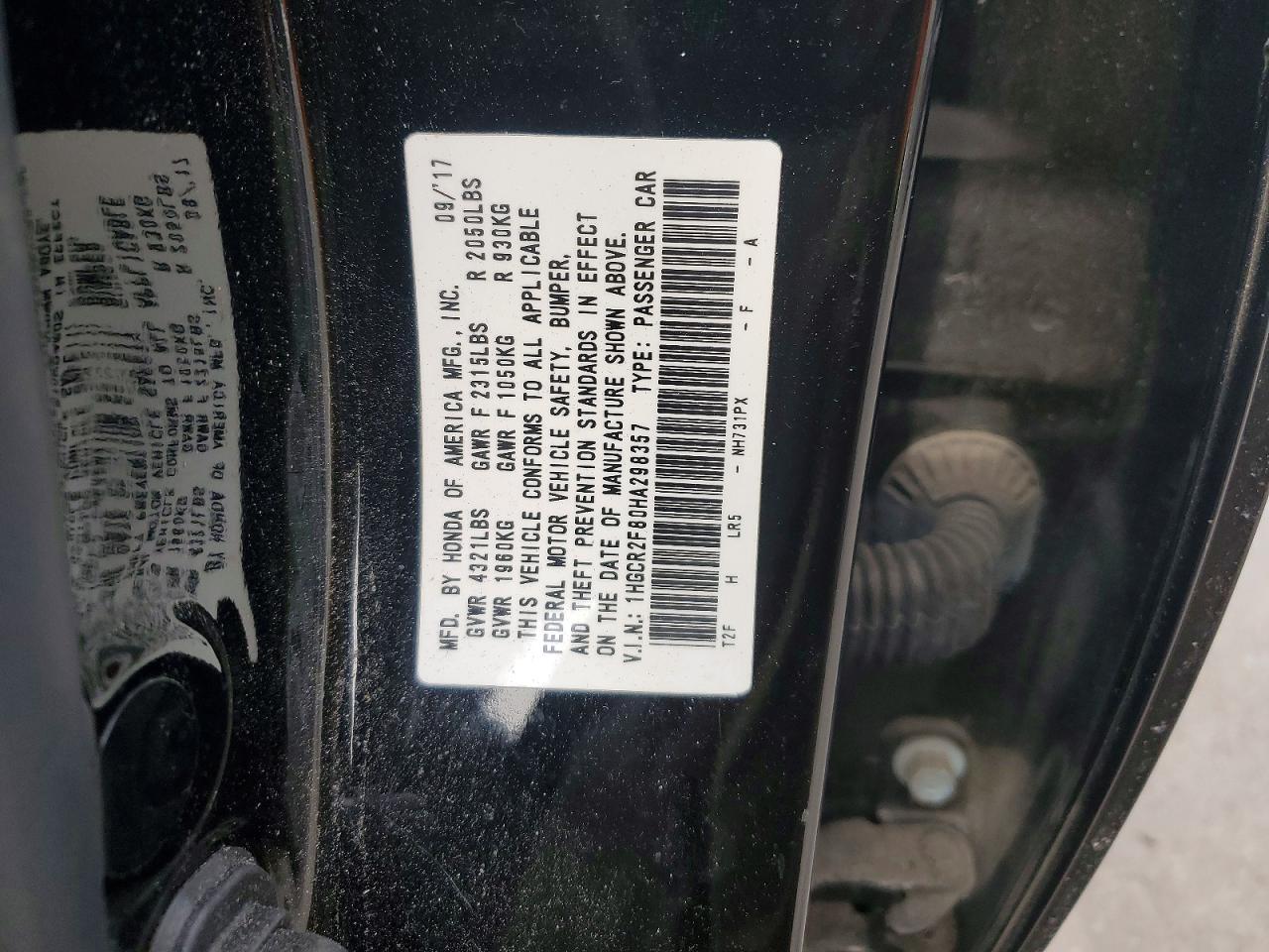 2017 HONDA ACCORD