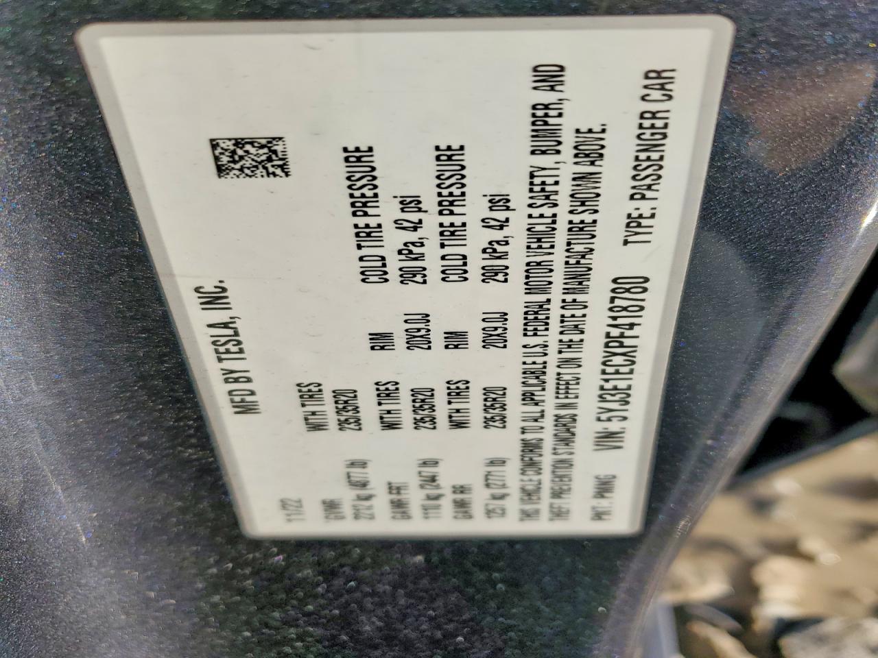 2023 TESLA MODEL 3