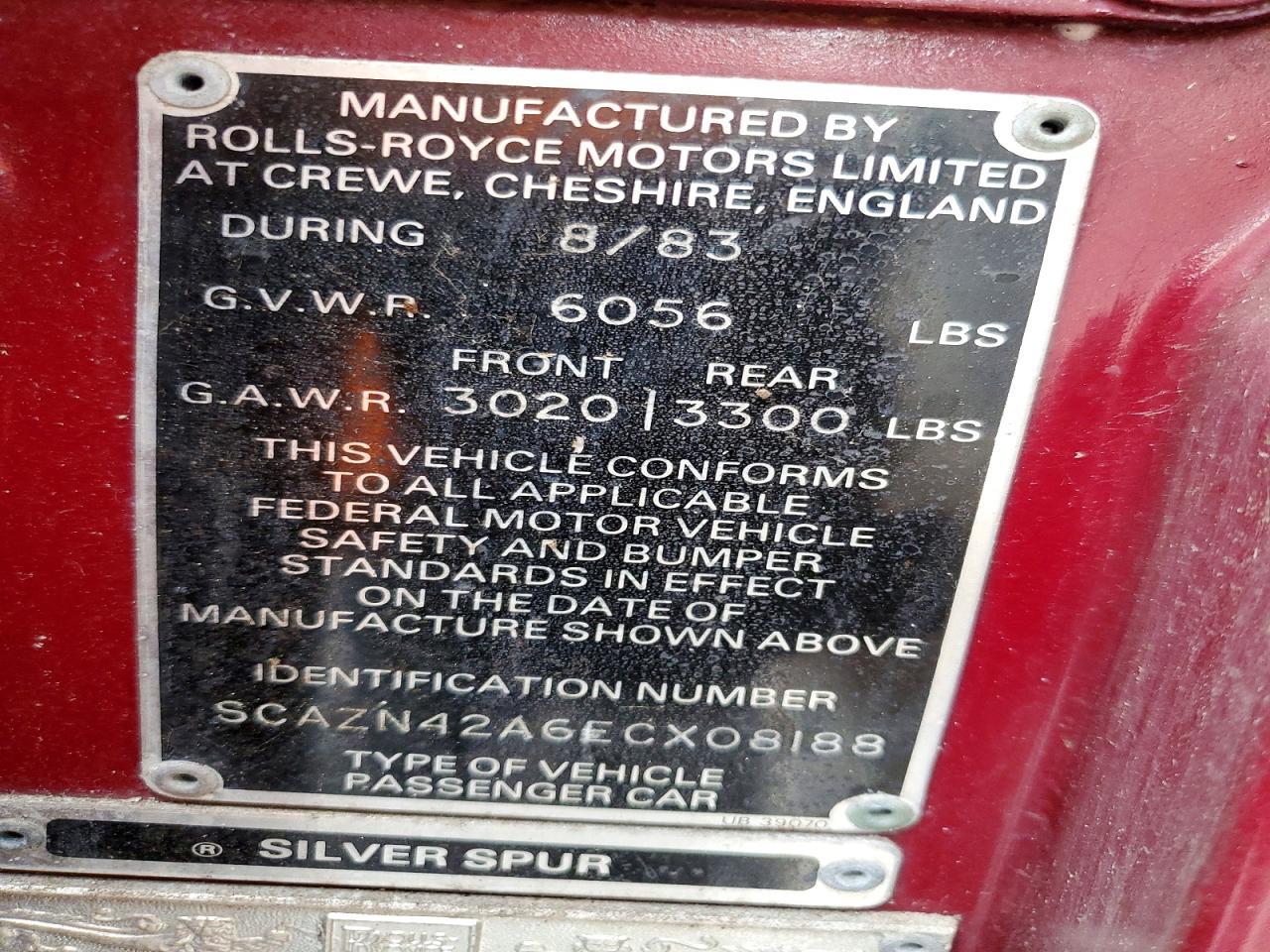 1984 ROLLS-ROYCE Silver Spur
