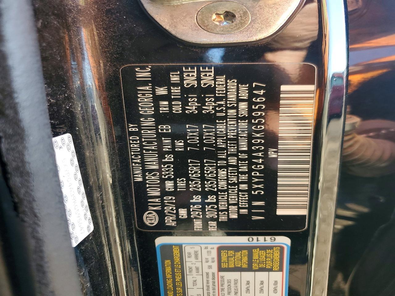 2019 KIA SORENTO