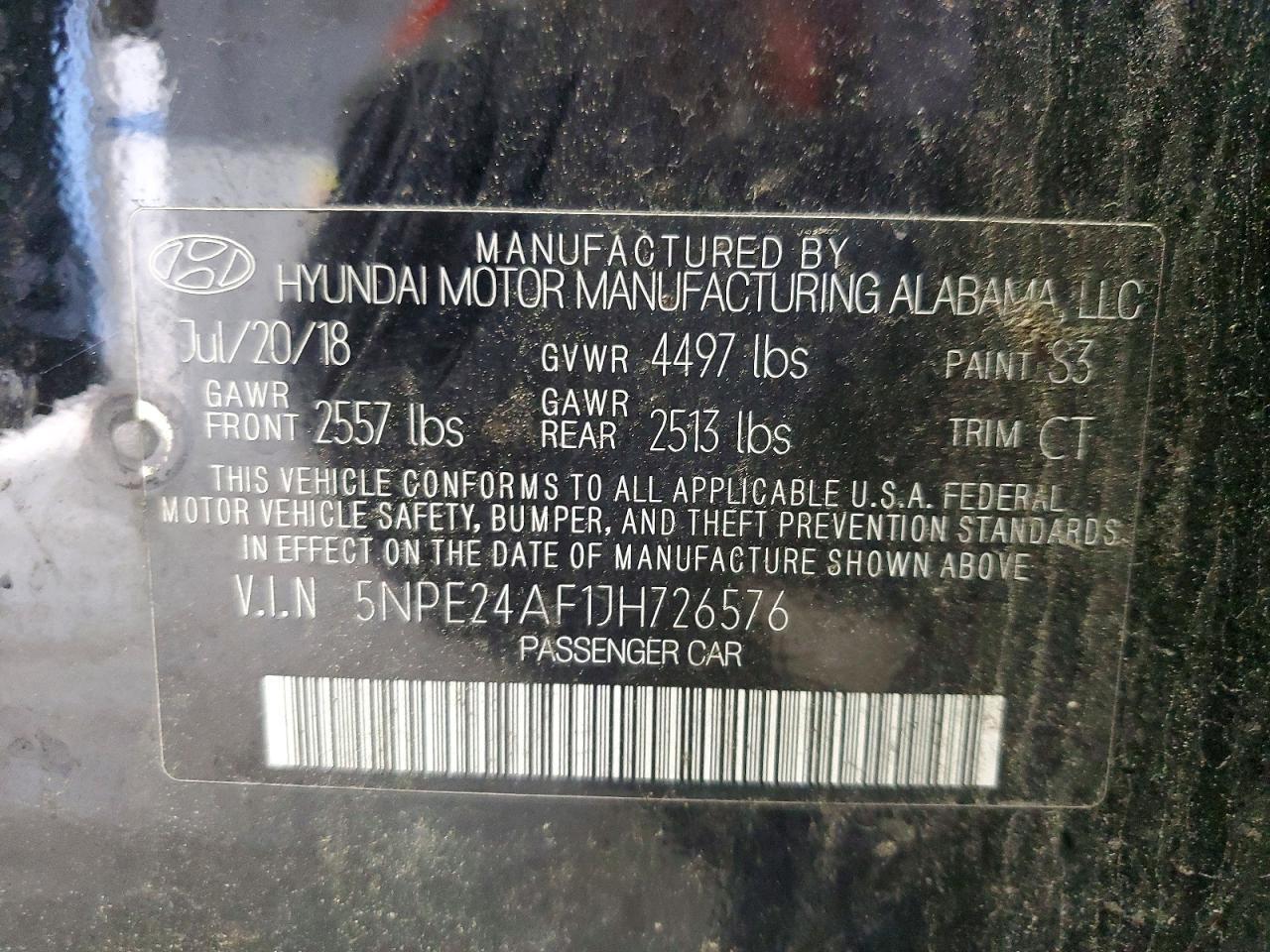 2018 HYUNDAI SONATA