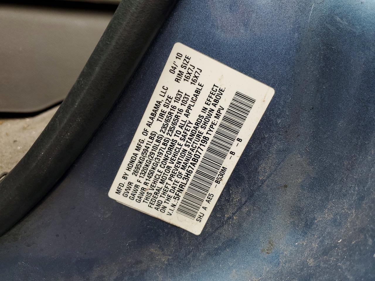 2010 HONDA ODYSSEY