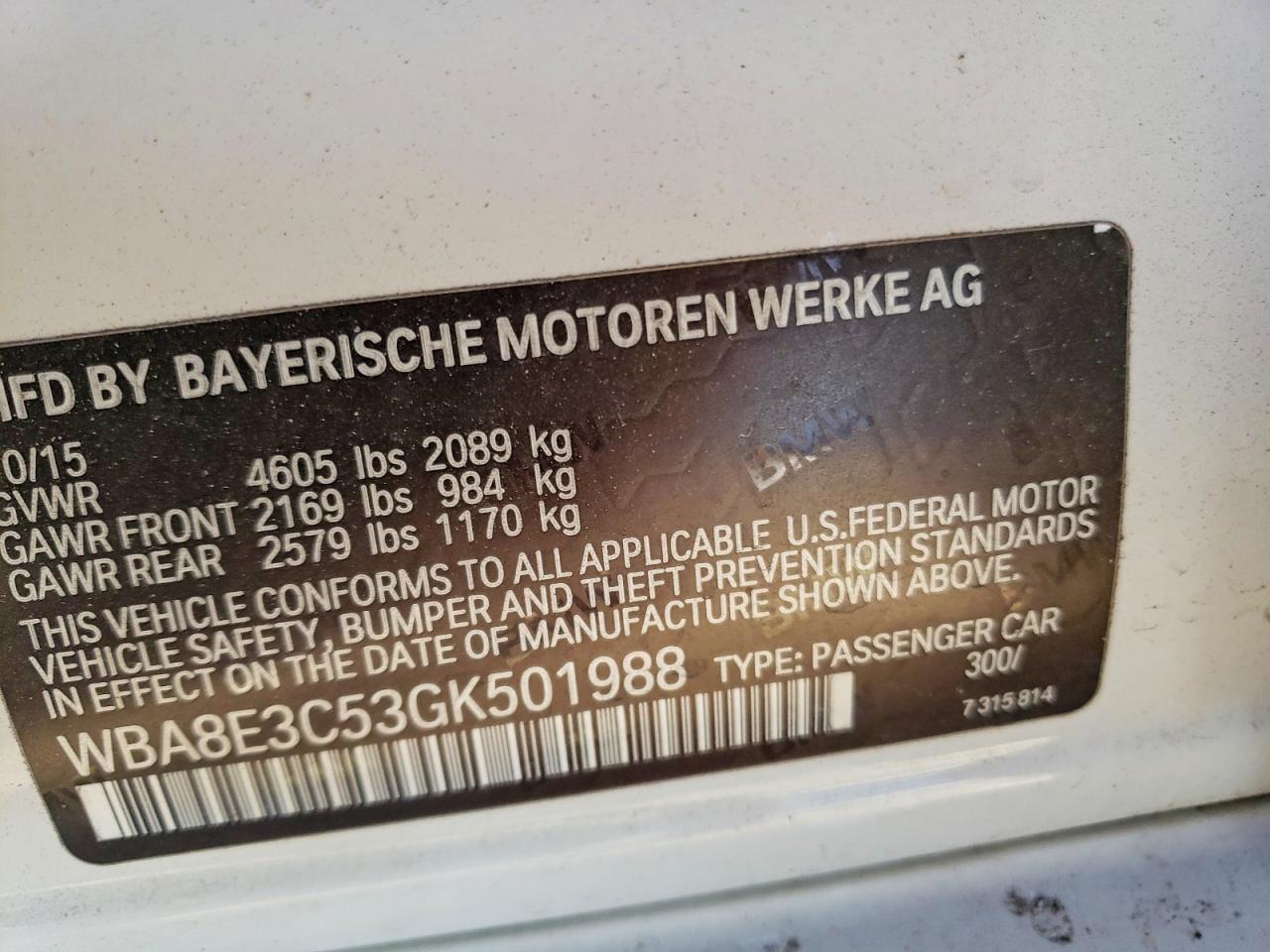 2016 BMW 3 SERIES