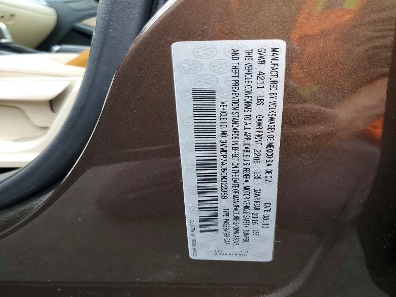 2012 VOLKSWAGEN JETTA