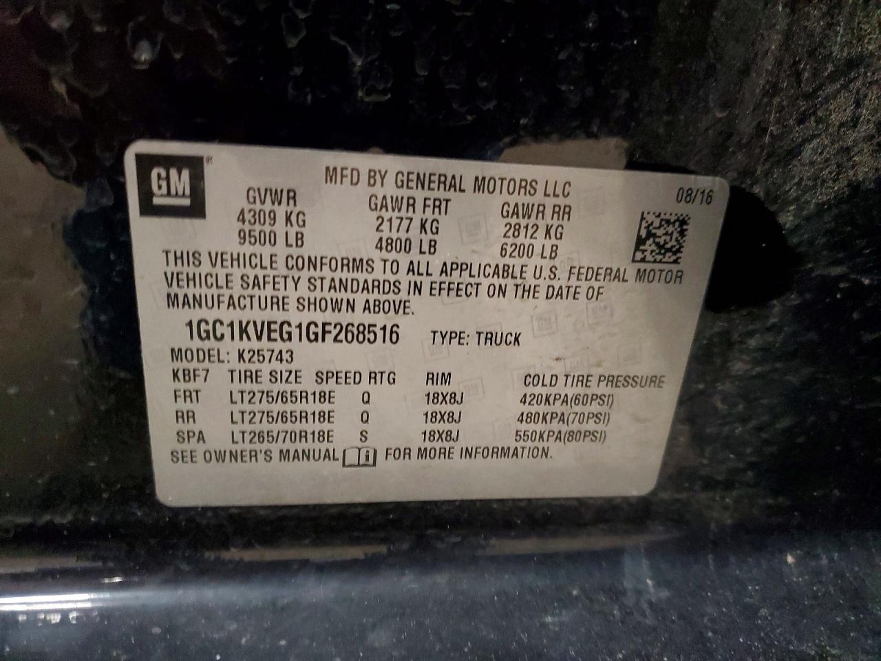 2016 CHEVROLET Silverado 2500