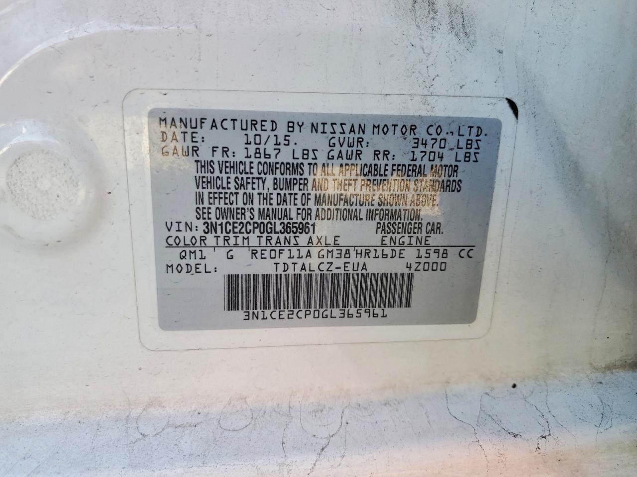 2016 NISSAN Versa Note