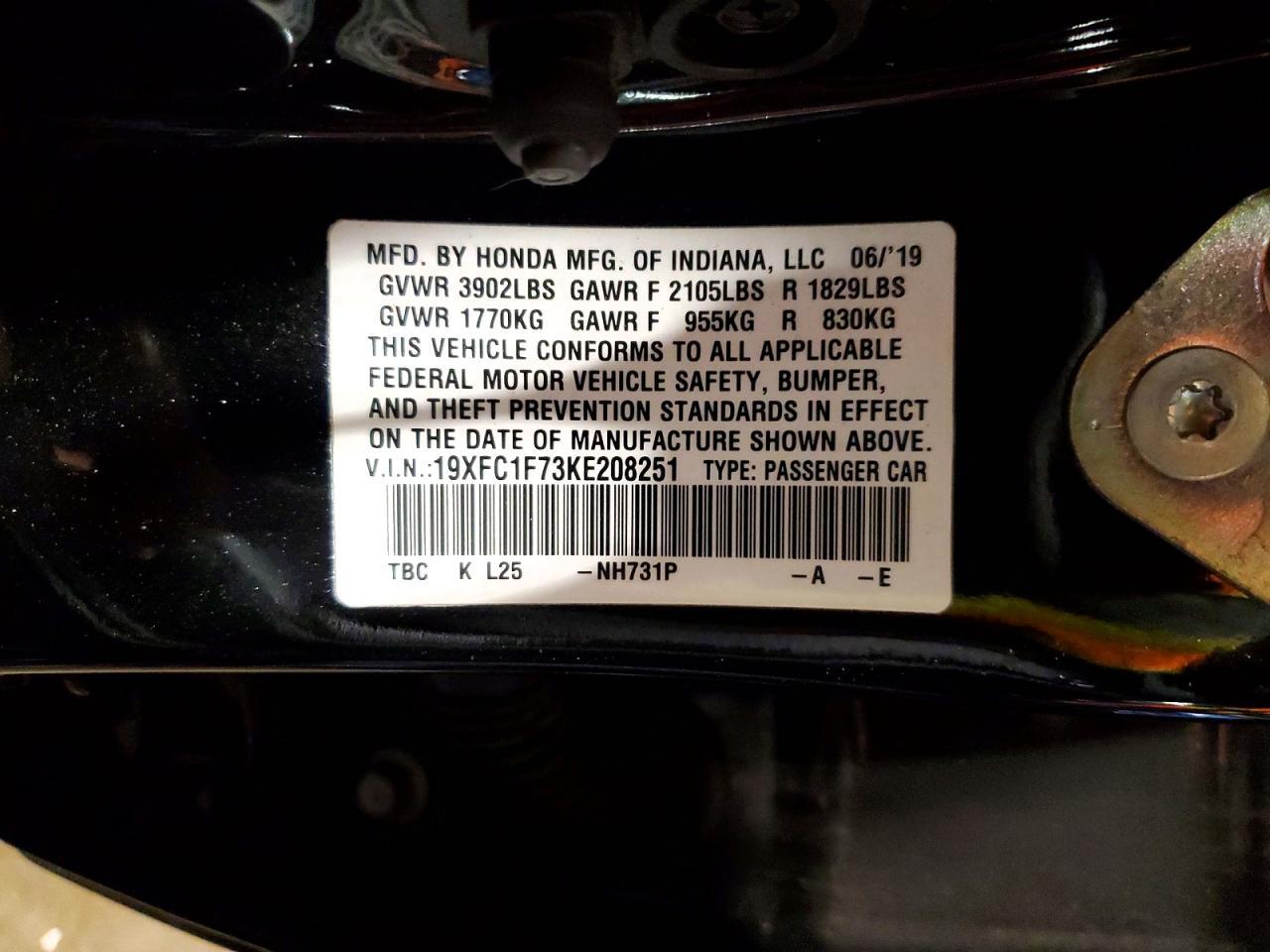 2019 HONDA CIVIC