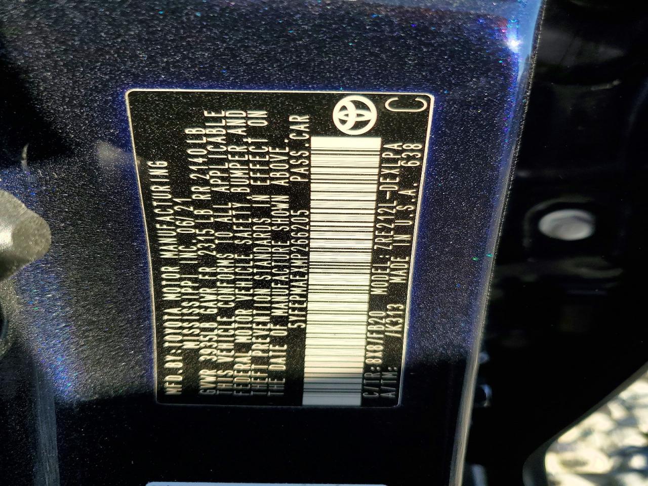 2021 TOYOTA COROLLA