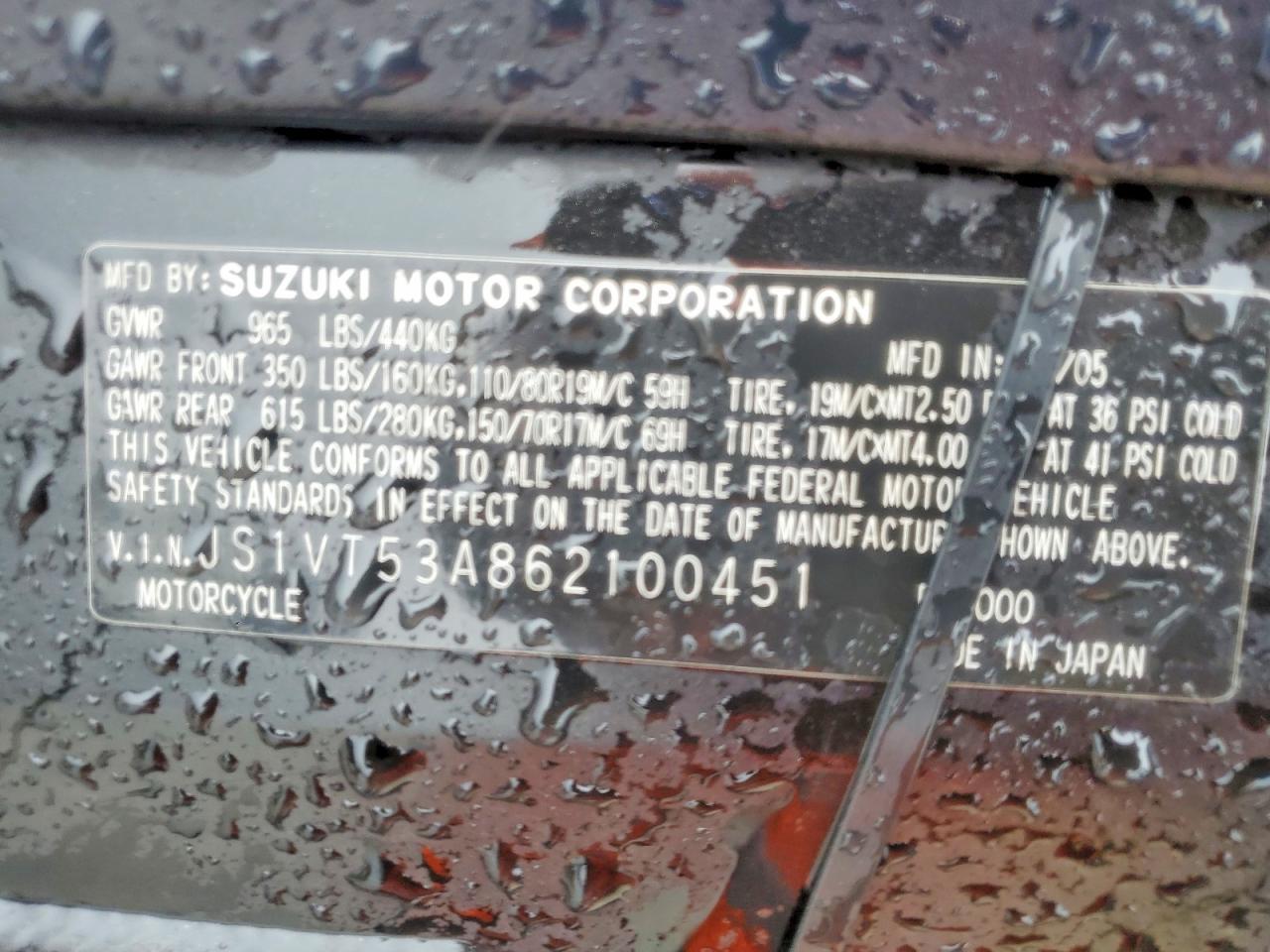 2006 SUZUKI DL1000