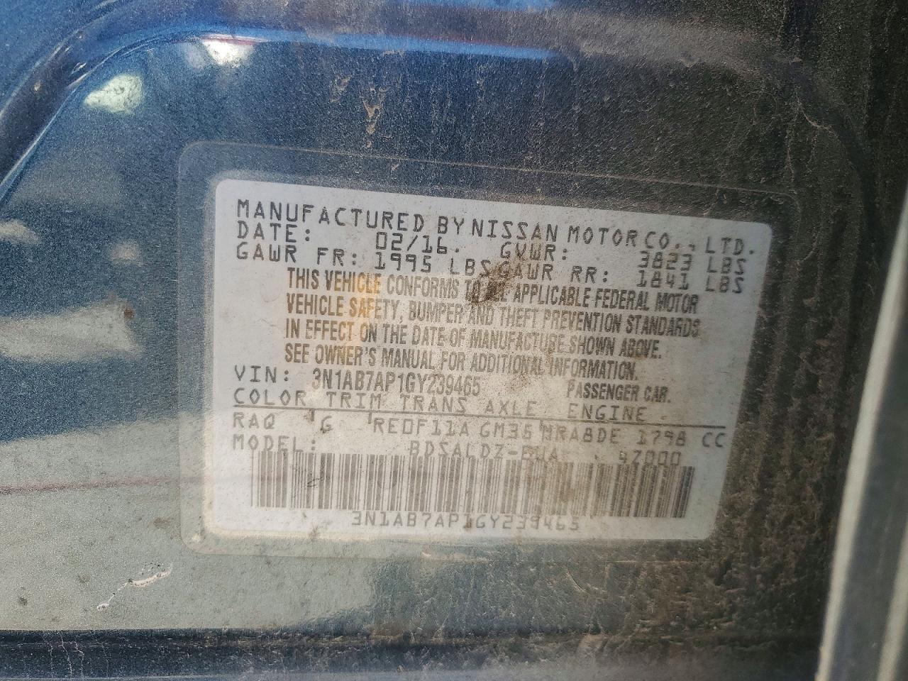 2016 NISSAN SENTRA