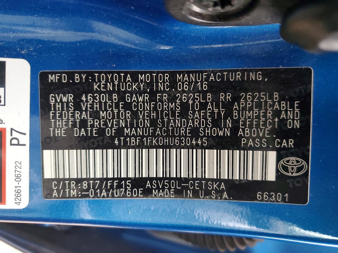 2017 TOYOTA CAMRY