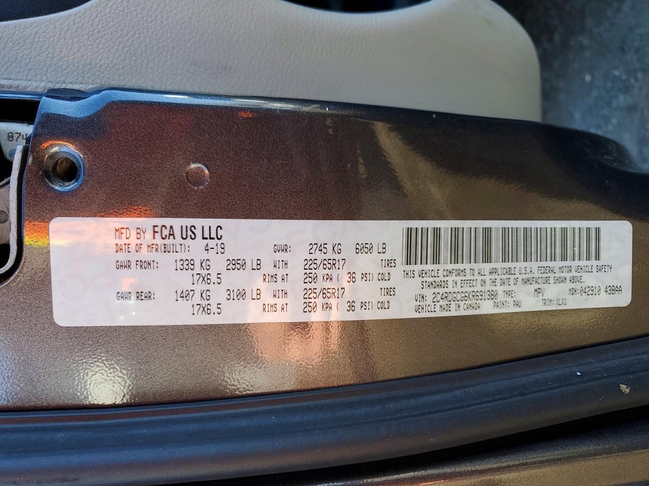2019 DODGE GRAND CARAVAN