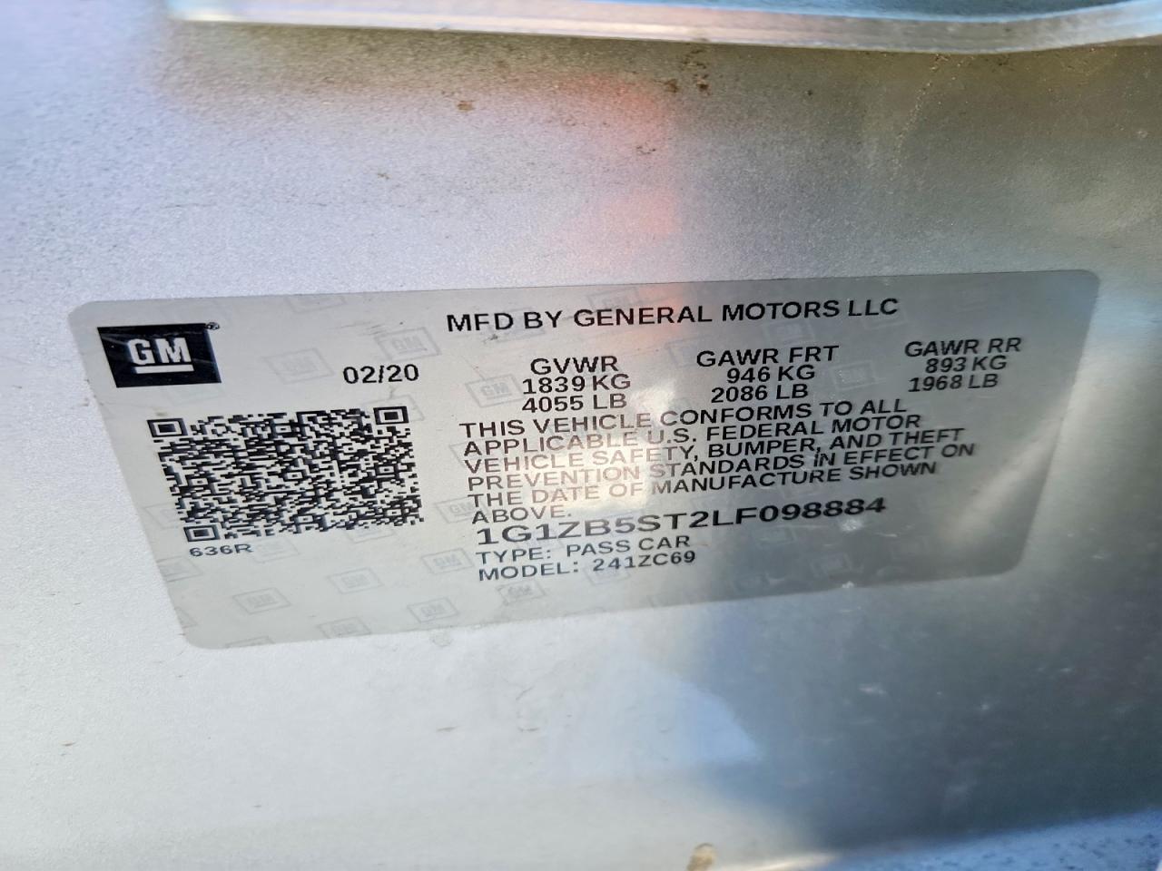 2020 CHEVROLET MALIBU
