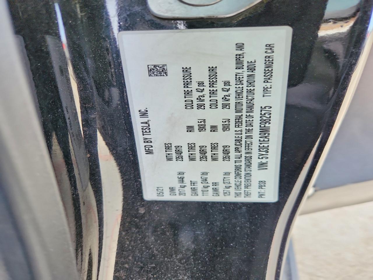 2021 TESLA MODEL 3