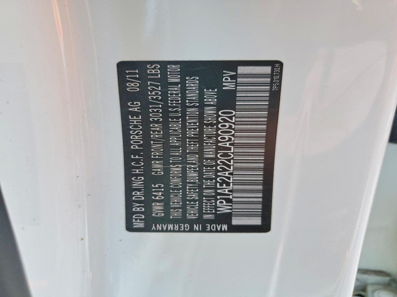 2012 PORSCHE CAYENNE