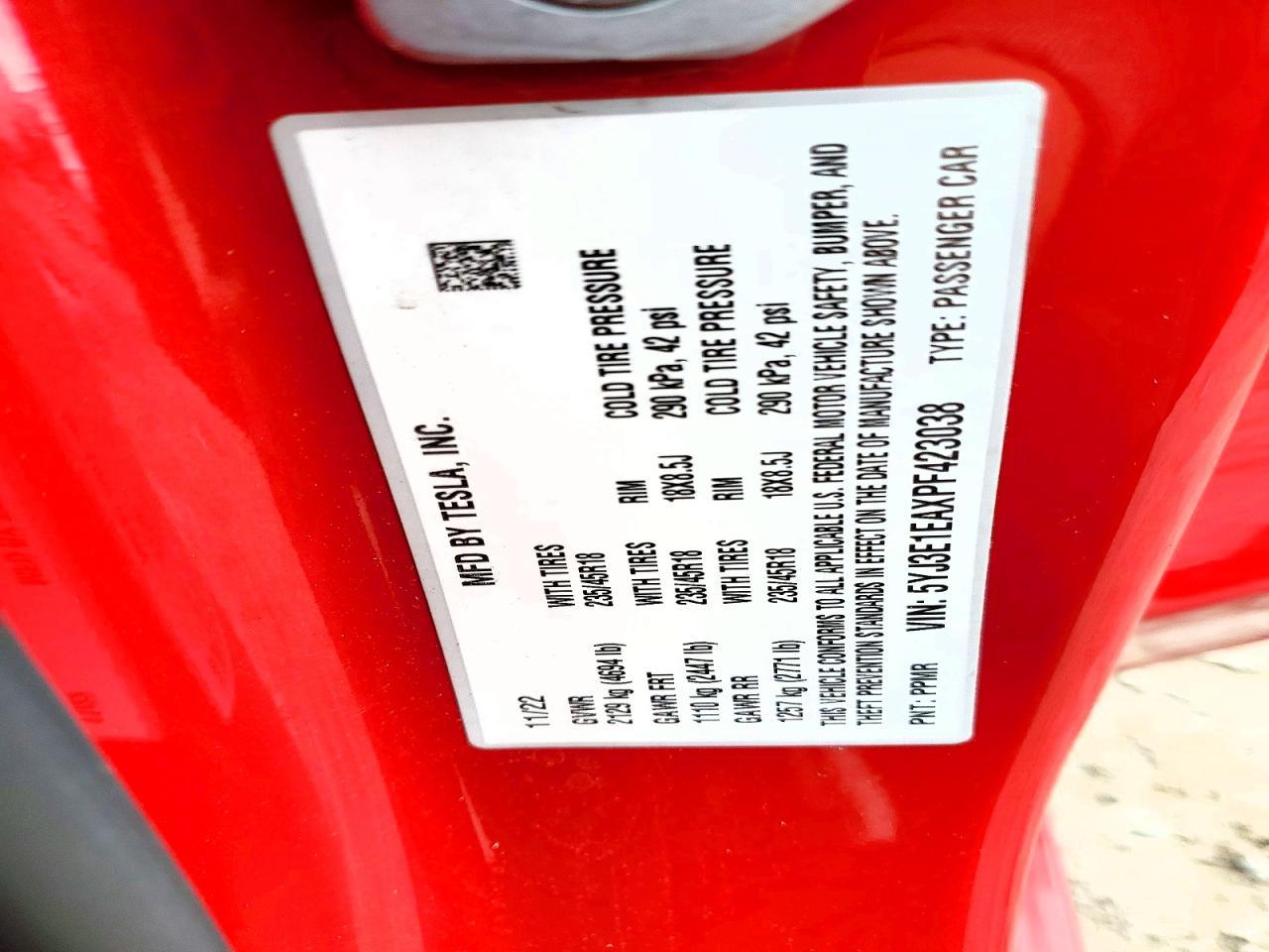 2023 TESLA MODEL 3