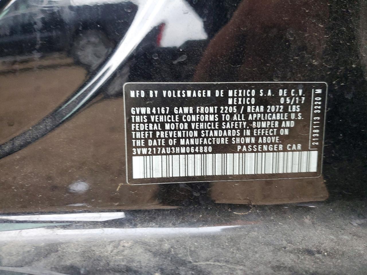 2017 VOLKSWAGEN GOLF