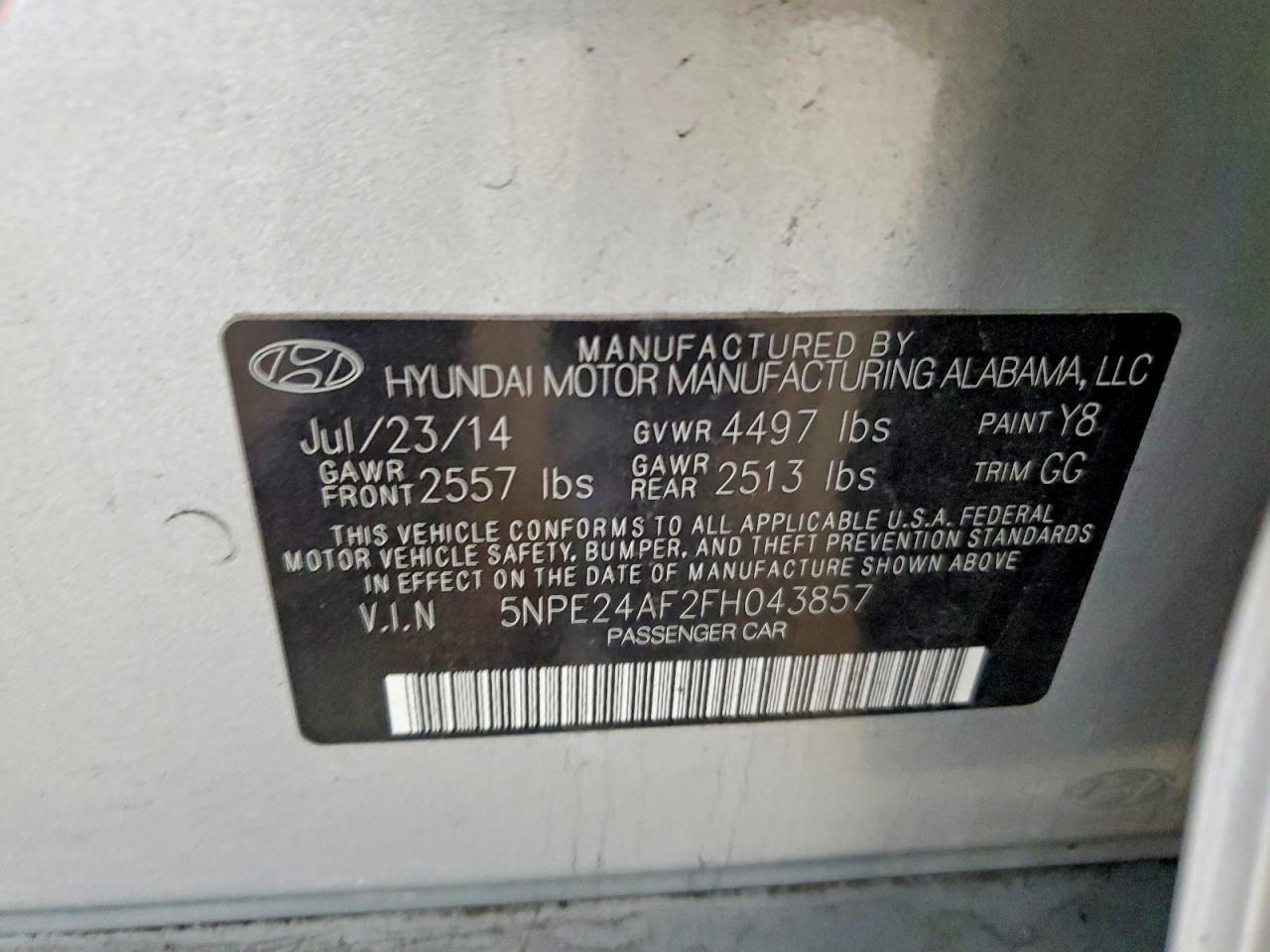 2015 HYUNDAI SONATA