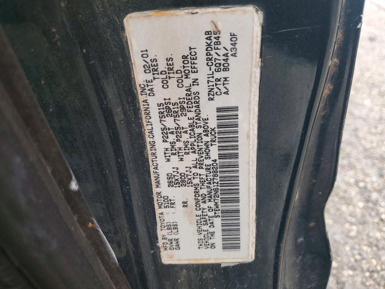 2001 TOYOTA TACOMA