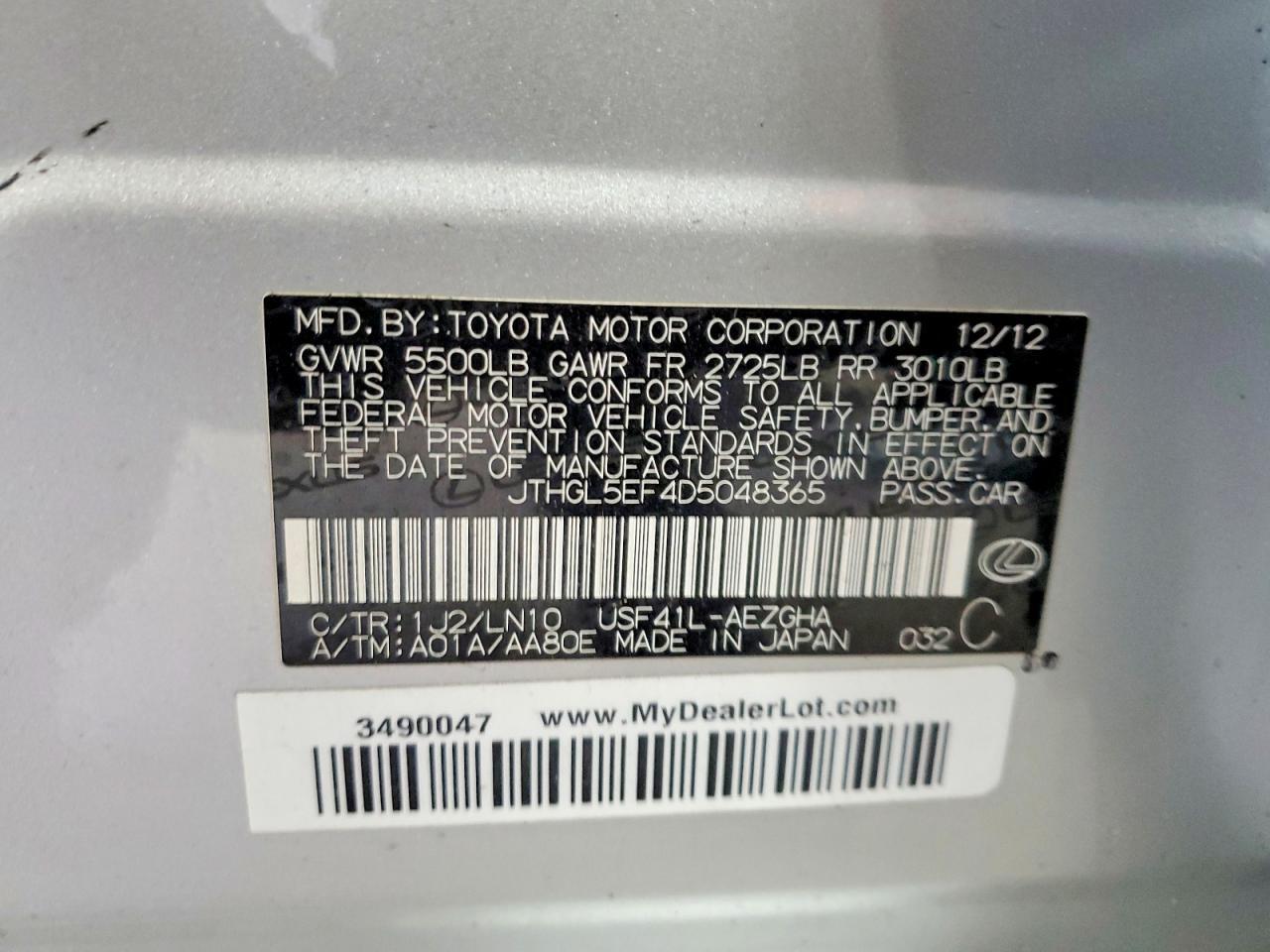 2013 LEXUS LS 460