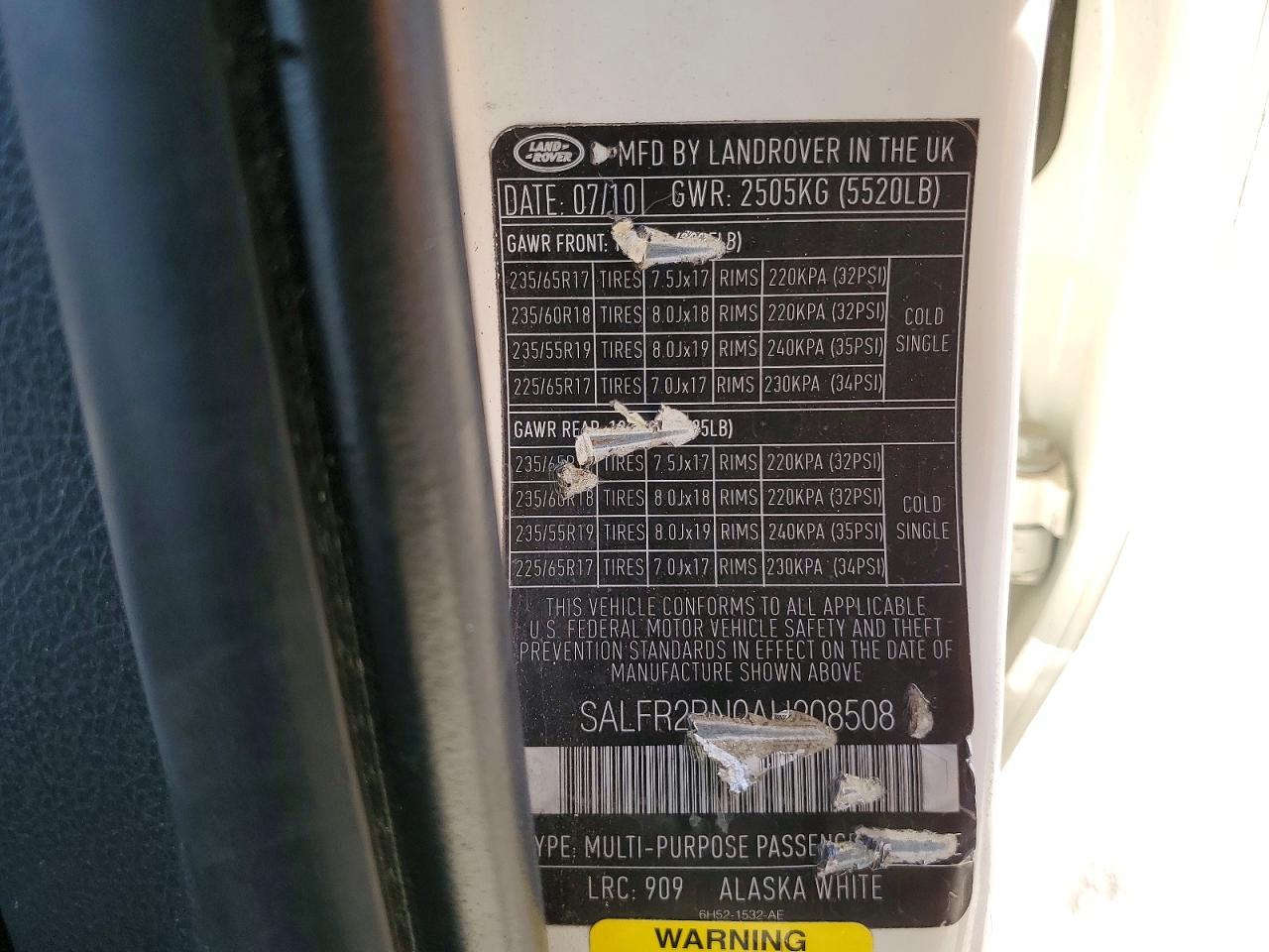 2010 LAND ROVER LR2