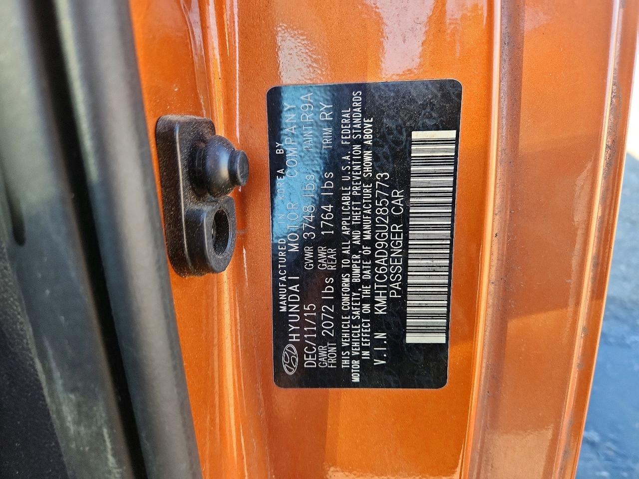 2016 HYUNDAI VELOSTER