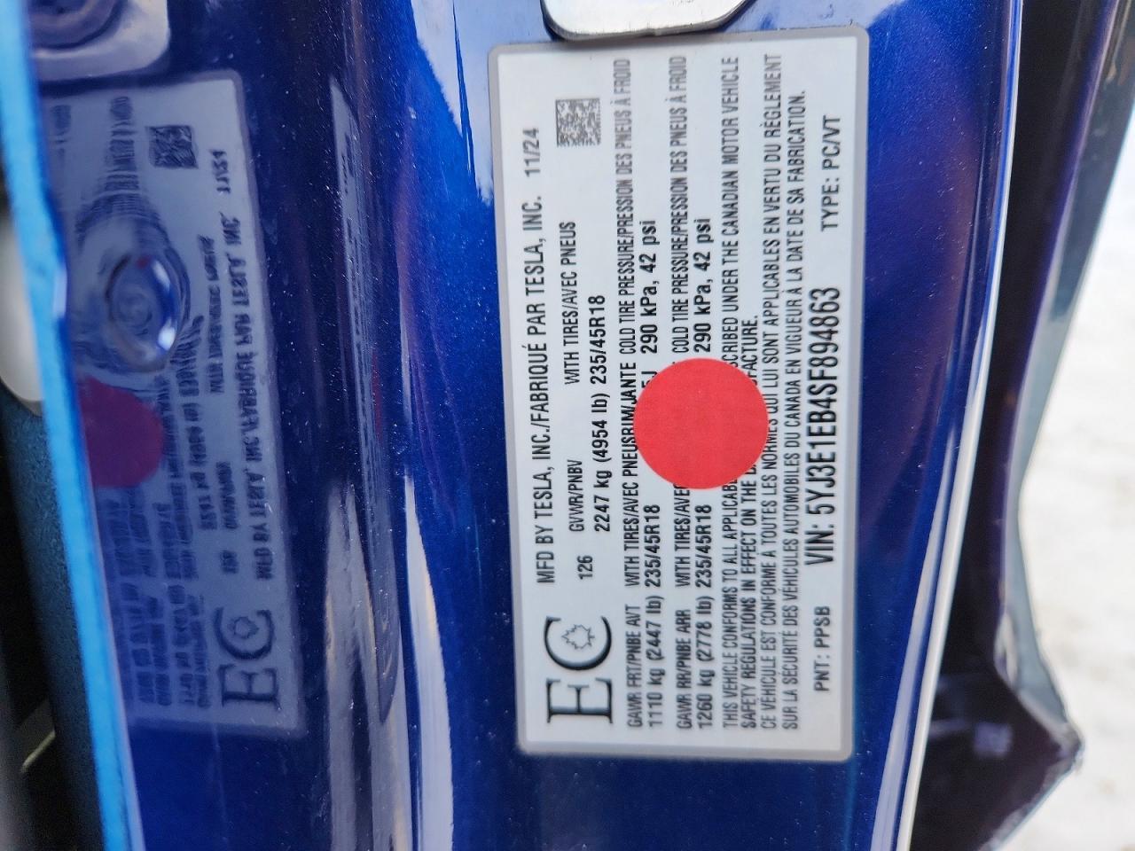 2025 TESLA MODEL 3