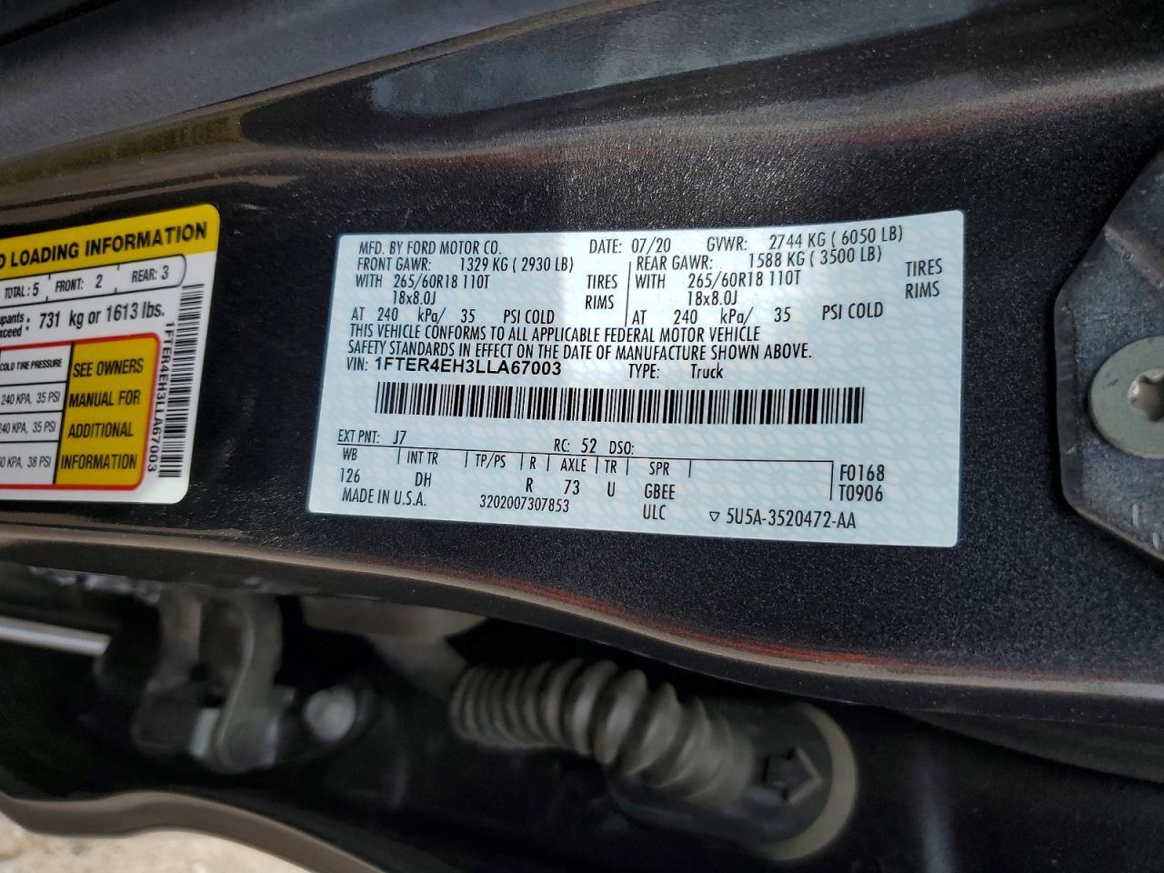 2020 FORD RANGER
