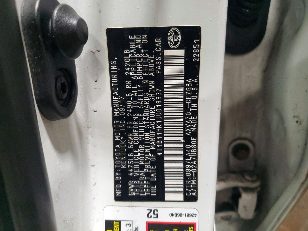2018 TOYOTA CAMRY