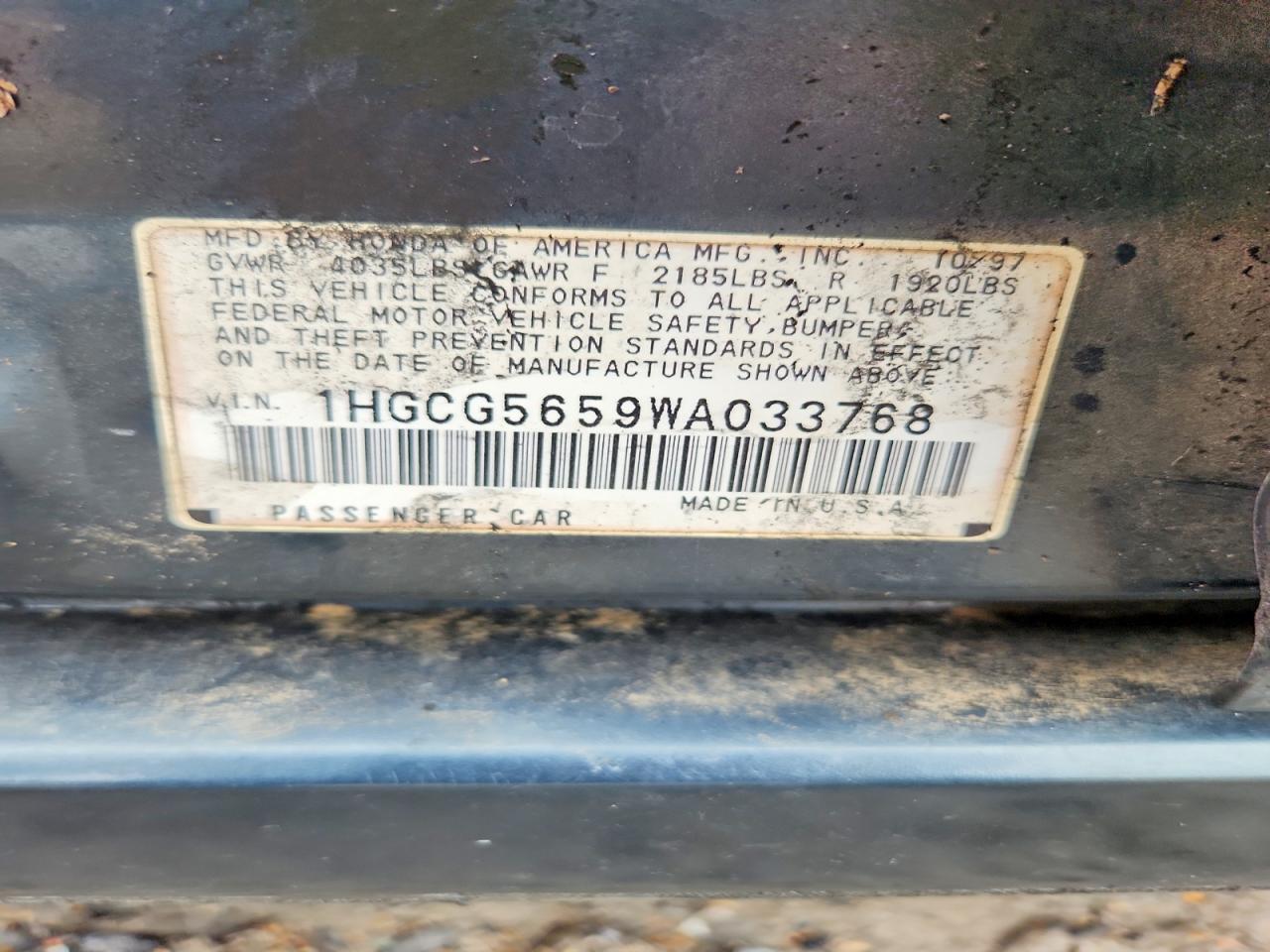 1998 HONDA ACCORD