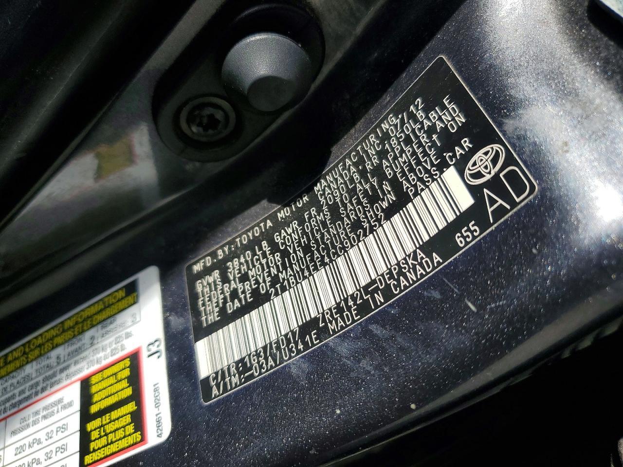 2012 TOYOTA COROLLA