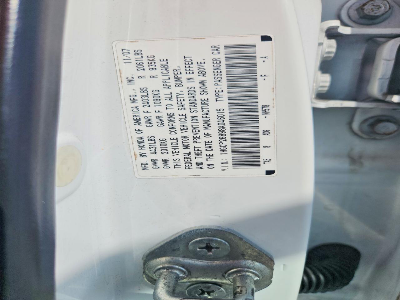 2008 HONDA ACCORD