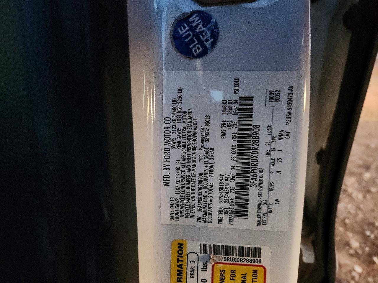 2013 FORD FUSION