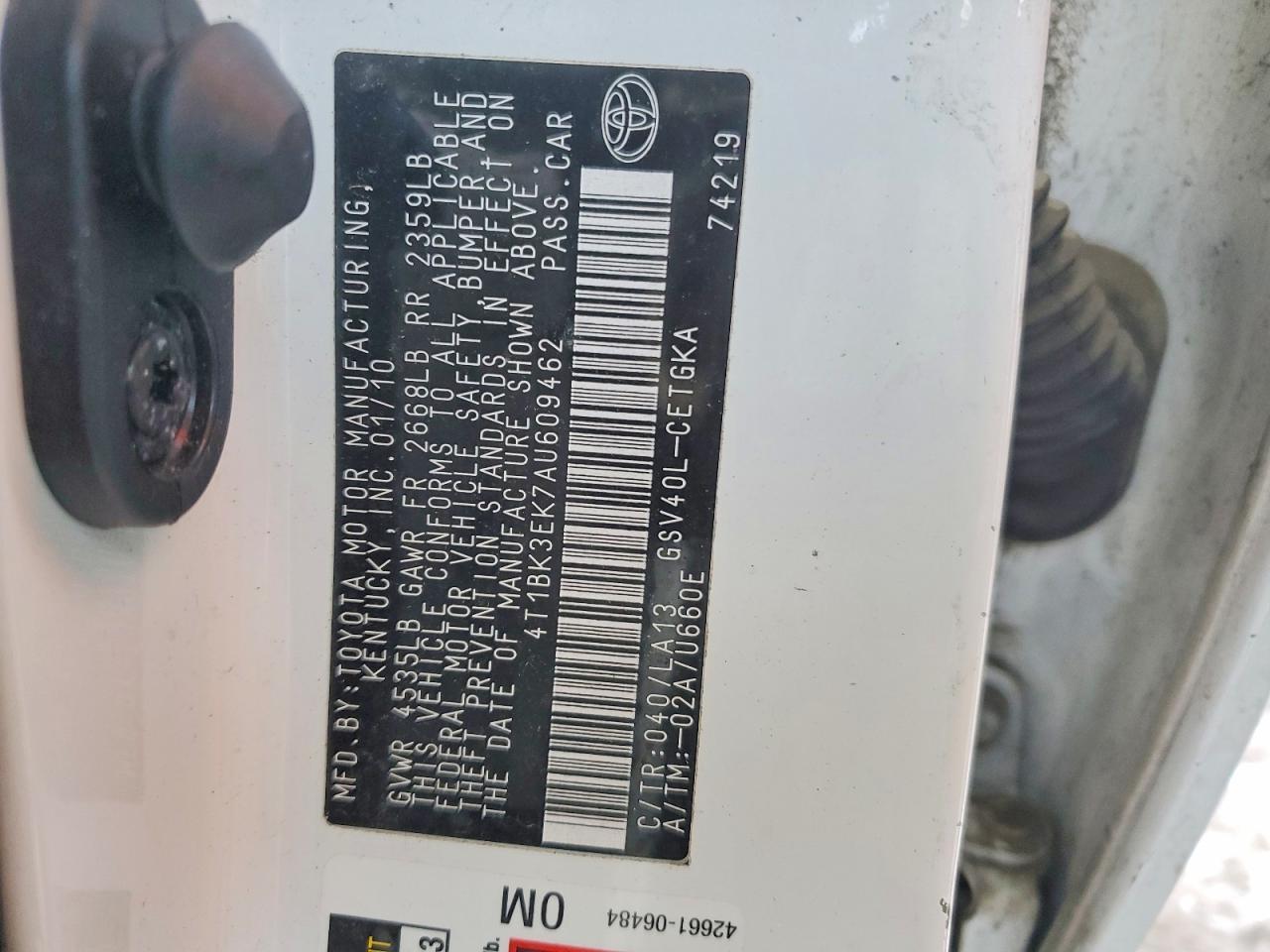 2010 TOYOTA CAMRY