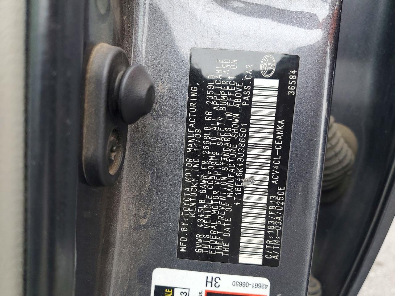 2009 TOYOTA CAMRY